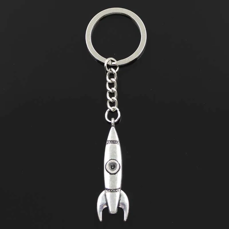 Moda rakieta rakietowa 50x15mm wisiorek 30mm brelok do kluczy brąz kolor srebrny mężczyźni prezent samochodowy pamiątki brelok Dropshipping