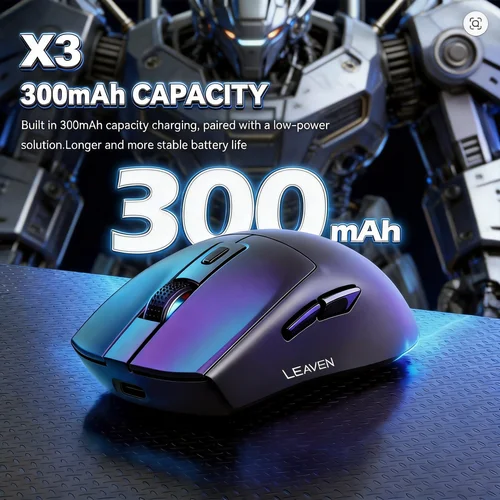 Imagen 2 del producto Ratón Inalámbrico Recargable 2026NEW con Base de Carga, Bluetooth 2.4G, Modo Dual, Retroiluminación, Diseño Ergonómico, Alta Relación Calidad-Precio