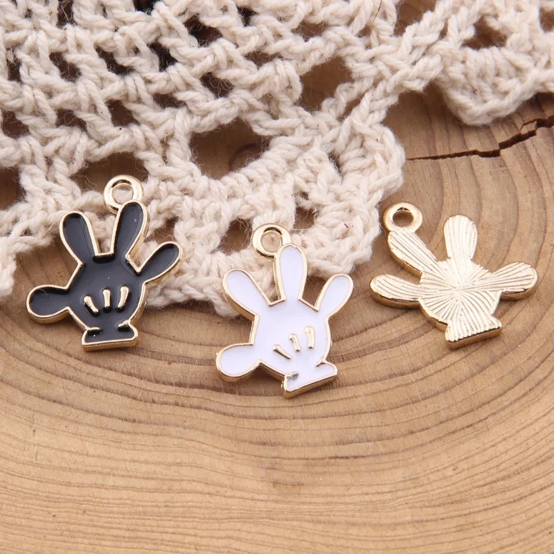 

100pcs 21*20mm Cartoon Palm Hand Drop Oil Alloy Pendant Boutique Jewelry Accessories Wholesale