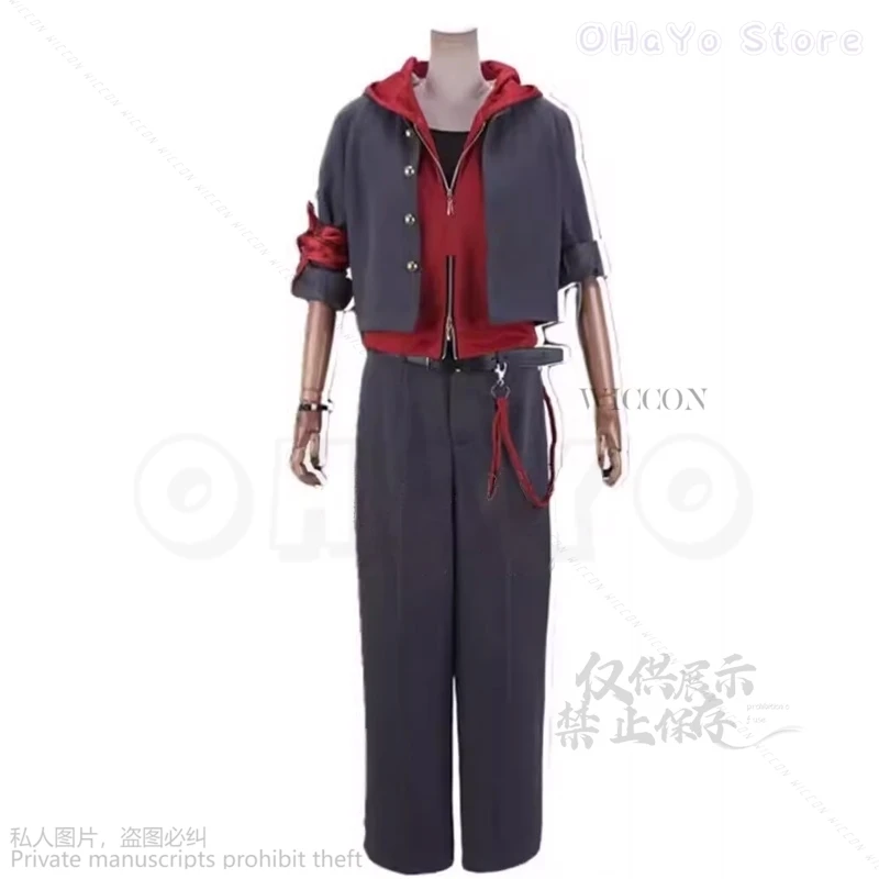 Anime Game Division Rap Battle Hypnosis Microphone Yamada Ichiro Costume Coat Pants With Black Wigs Suit Set Cos Halloween Party