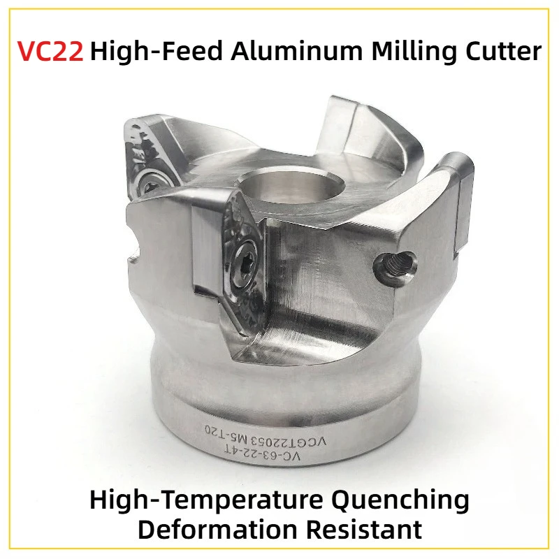 VC22 SB90 VC22 Aluminum Alloy Coarse Cutting Disc, Blade Insert VCGT220530, Matched with DK DR BT NT HSK FMB Tool Holder Bracket