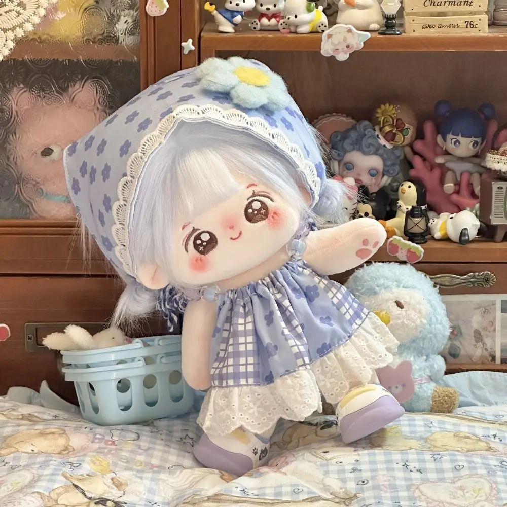 

Camisole Skirt Cotton Doll Clothes Set Pastoral Style Dress Up Cotton Doll Suit Cartoon Scarf Plush Dolls Clothes