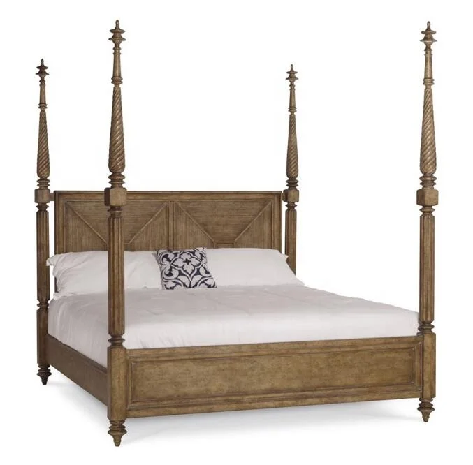 

* High Quality French Farmhouse Vintage Smart Bedroom Furniture Solid Wood Four Poster Bed Frame