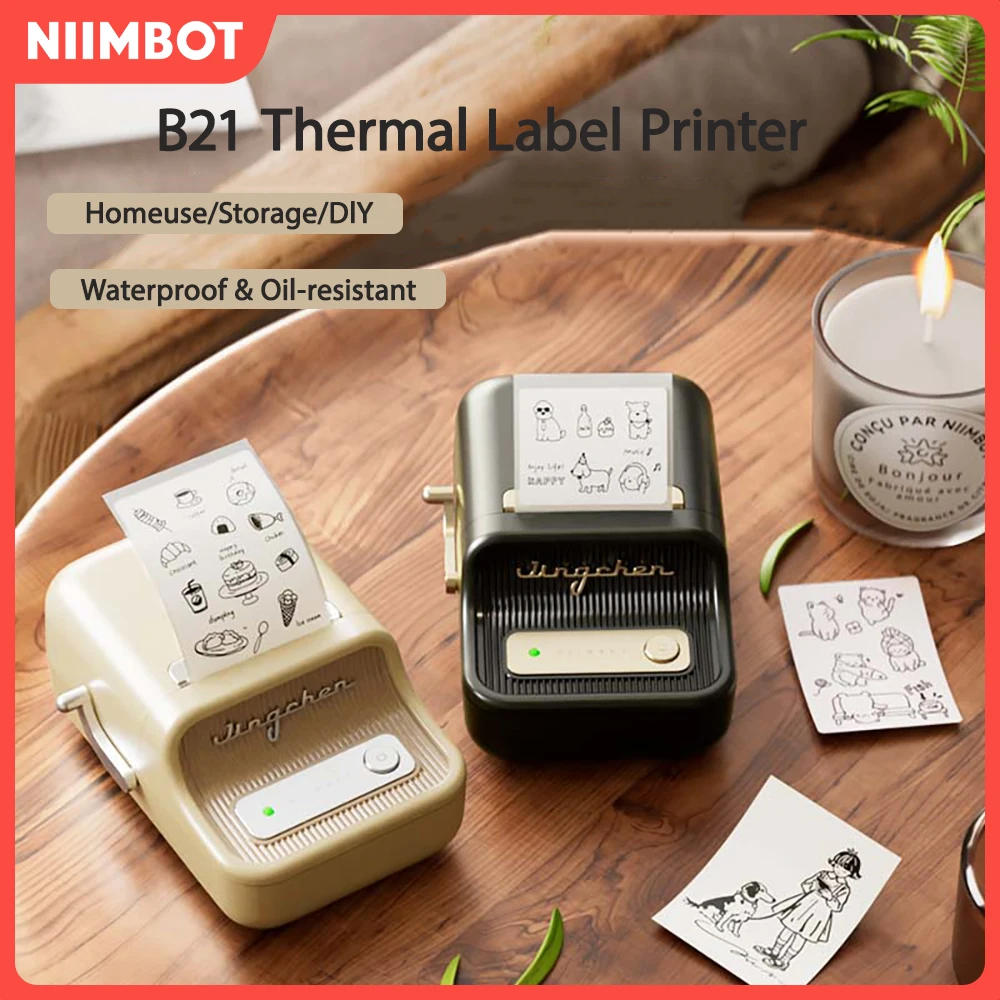 Niimbot B21 صانع الملصقات الحرارية جيب طابعة ورق ذاتية اللصق 20-50 مللي متر عرض الطباعة آلة لصق العلامات للأعمال المنزلية والمكتب #1
