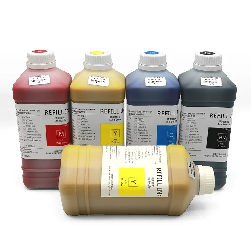 1000ml Eco solvent Ink For Roland Mimaki Mutoh Epson TX800 4720 I3200 5113 DX4 DX5 DX6 DX7 XP600 Printer Printhead solvent Ink