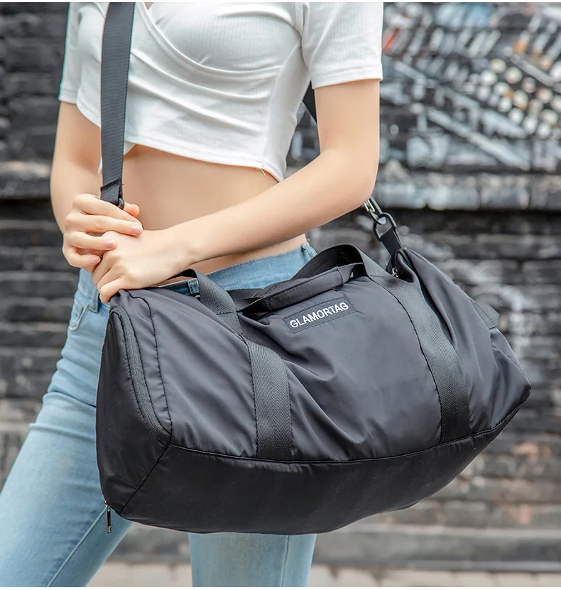 Bolsa de lona impermeable con compartimentos para zapatos y ropa húmeda, bolsa pequeña para escapada de fin de semana para mujer, Gimnasio Deportivo