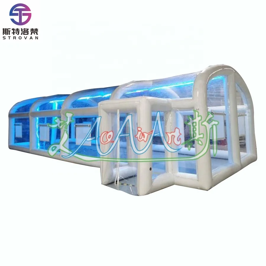 

STLF Custom PVC Transparent Tent Inflatable Clear Tunnel Outdoor Party Business Rental Ball Christmas Type LED Lights Blower