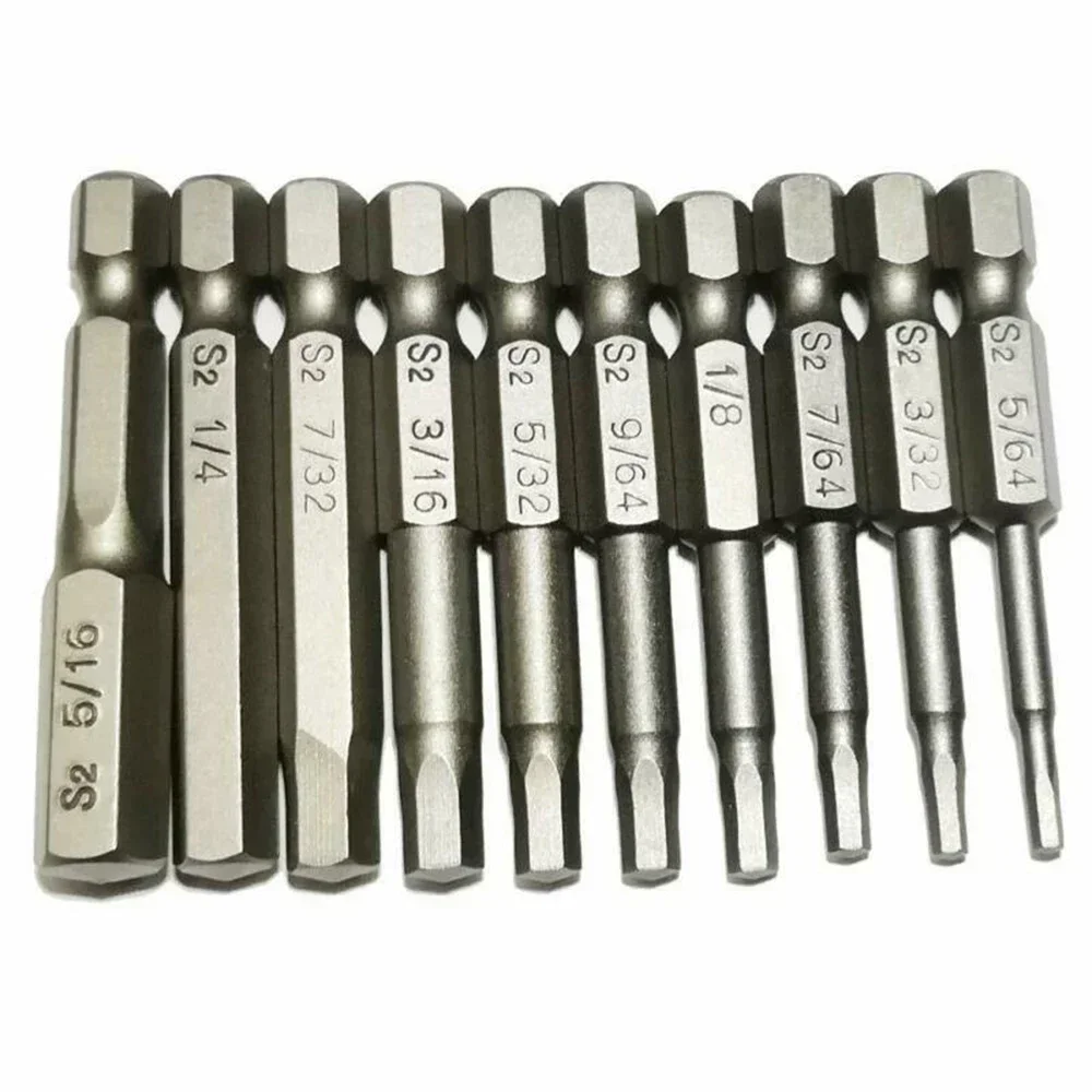 Nut Screwdriver Bits Quick Release Alloy Steel Drivers Hex Shank Imperial Magnetic Silver Tools Workshop Wrench