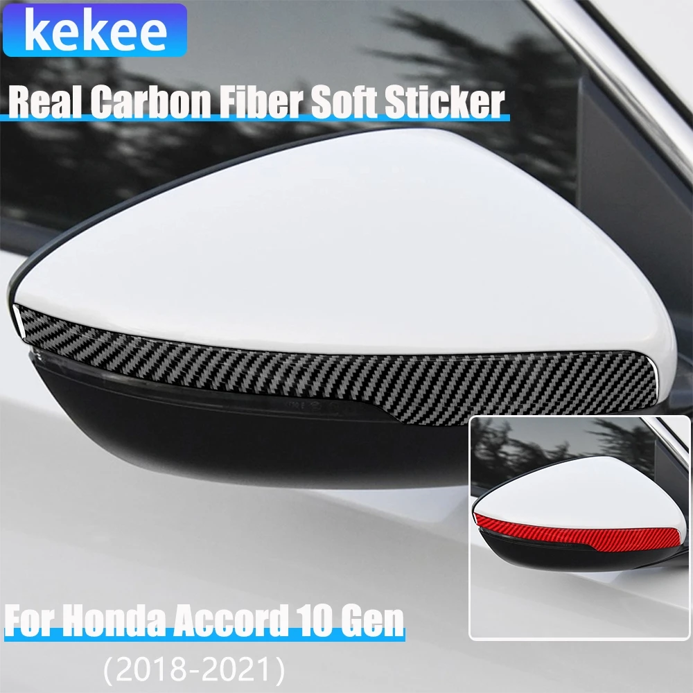 

Настоящее углеродное волокно, автомобильные аксессуары, полоса бокового зеркала, декоративная крышка, мягкая наклейка для Honda Accord 10-го поколения 2018 2019 2020 2021