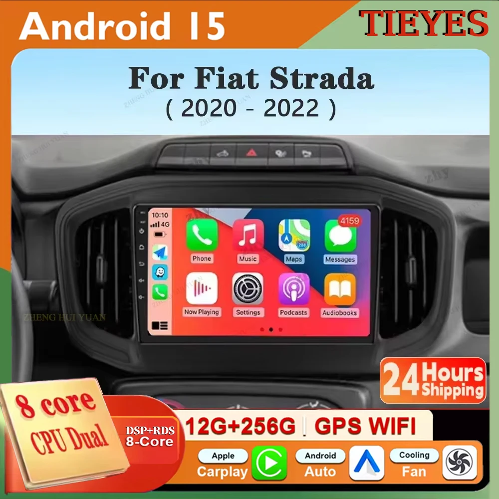 

For Fiat Strada 2020 - 2022 Android 15 2K QLED CarPlay Auto Car Radio Multimedia Video Player GPS stereo Head Unit 4G WIFI