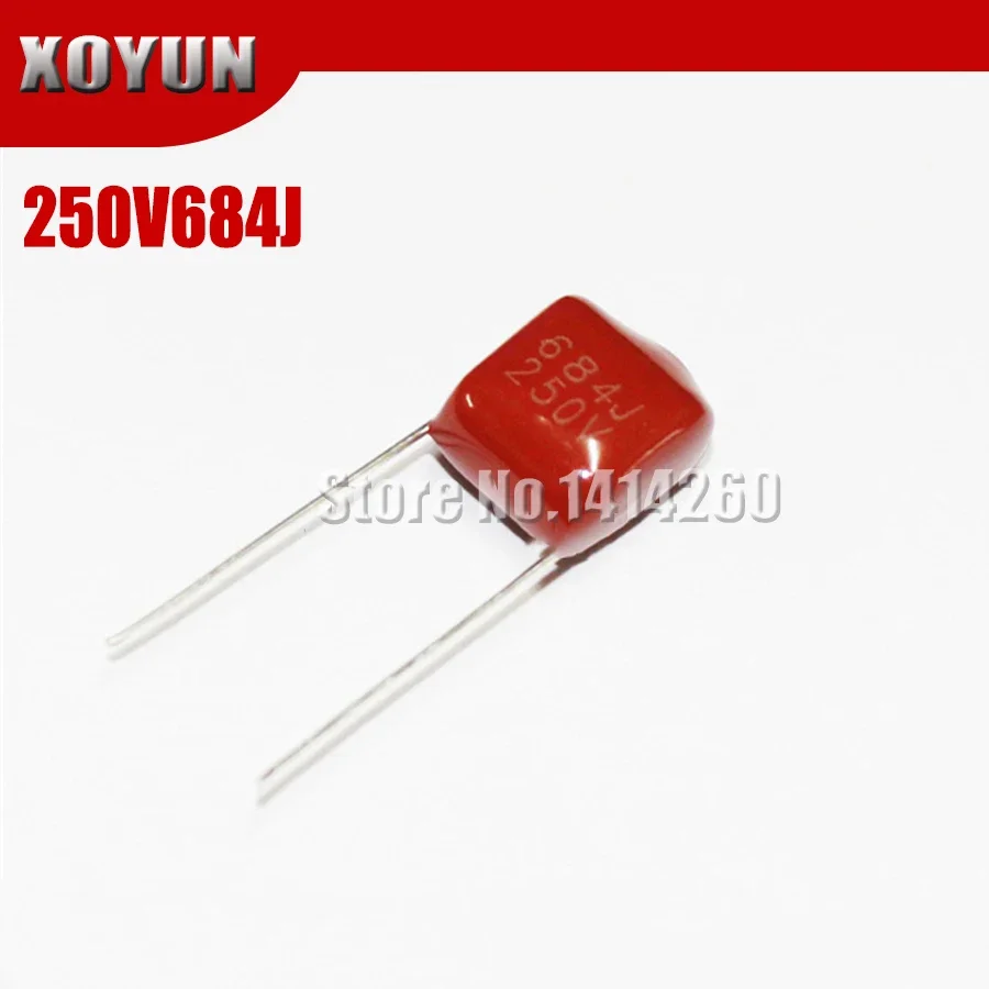 

10 шт./лот CBB 250V684J 0,68 мкФ 680NF шаг 10 мм 684J 250 В CBB полипропиленовый пленочный конденсатор