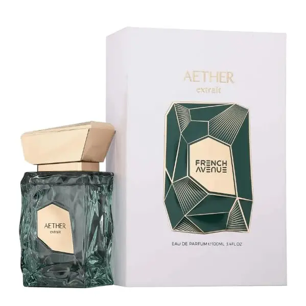 Fragrance World French Avenue Aether Extrait de Parfum - عطر فاخر للجنسين يدوم طويلاً، 3.4 Fl Oz Eau de Parfum، Signature