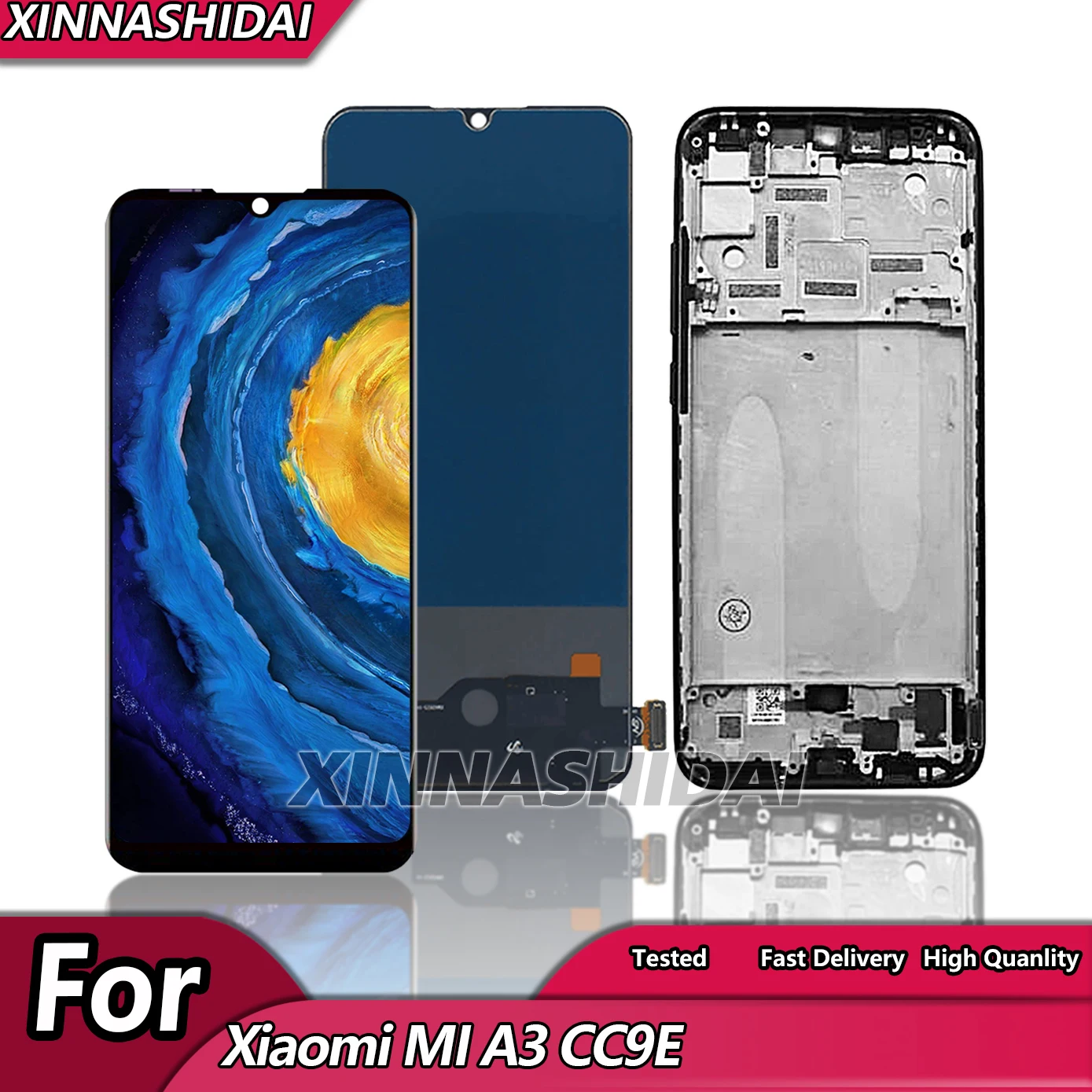 Дисплей TFT для Xiaomi Mi A3 CC9E, сменный сенсорный ЖК-экран с рамкой для Mi A3, M1906F9SH, M1906F9SI, ЖК-дисплей