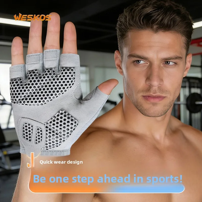 ギフトボックス入りグローブ-男女兼用-ハーフフィンガー-エアクッション-滑り止め-耐摩耗性-水ぶくれ防止-ジム-サイクリング-アウトドア-マウンテンバイク-フリーサイズ