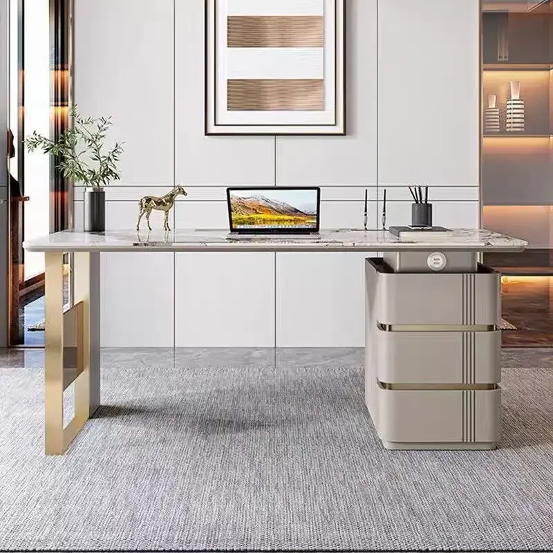 

Каменный настольный офисный стол с ящиком для хранения, письменный стол, роскошный стол