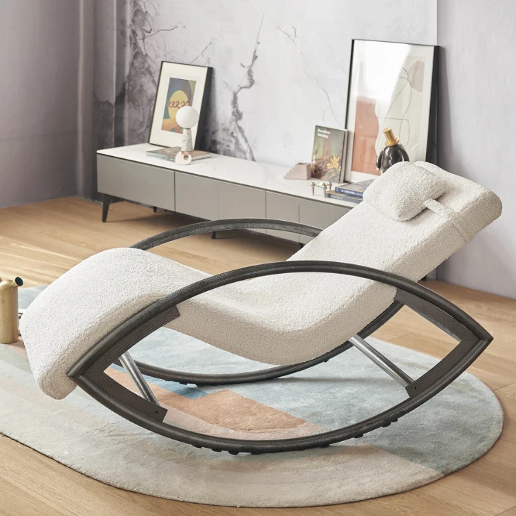 

Hot Sale Mental Fabric Backrest Modern Rocking Chair for Living Room Office