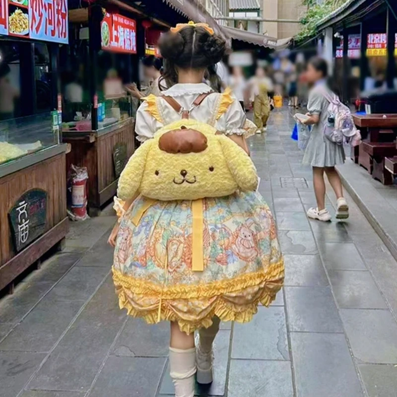 Sanrio Cinnamoroll Pudding Dog Cartoon Head Shaped Plush Face Bag, Shoulder Crossover, Birthday Gift, Halloween Gift