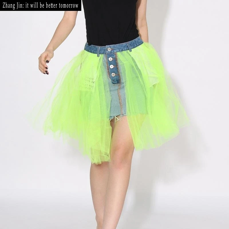 

Ele Pure Color High Waist A-Line Tulle ort Skirt Women's Puffy Skirt Ci Walk PVC Fabric Batwing pe Summer 2025