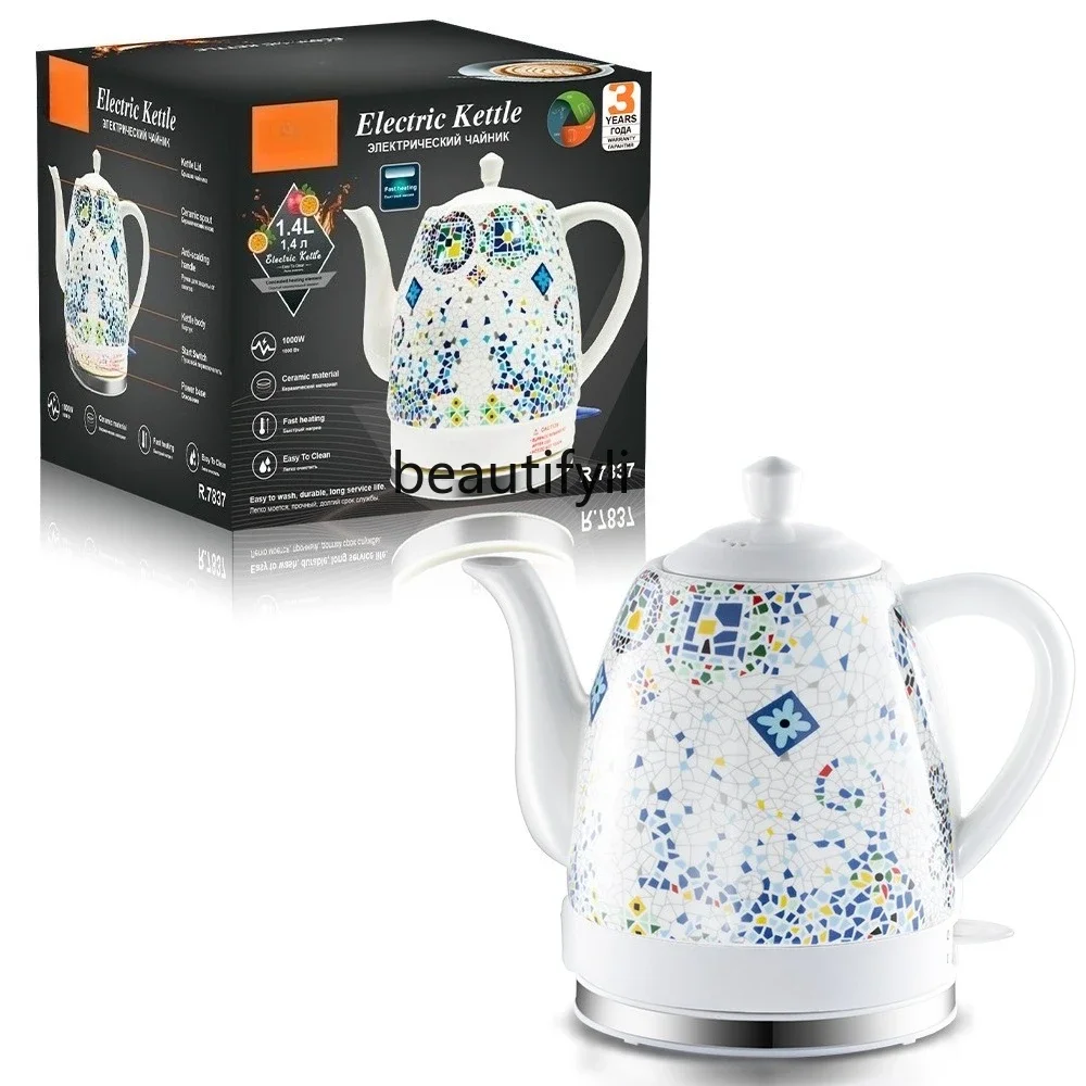 Asmt42 Bollitore elettrico in ceramica Riscaldamento elettrico domestico pentola in porcellana con spegnimento automatico