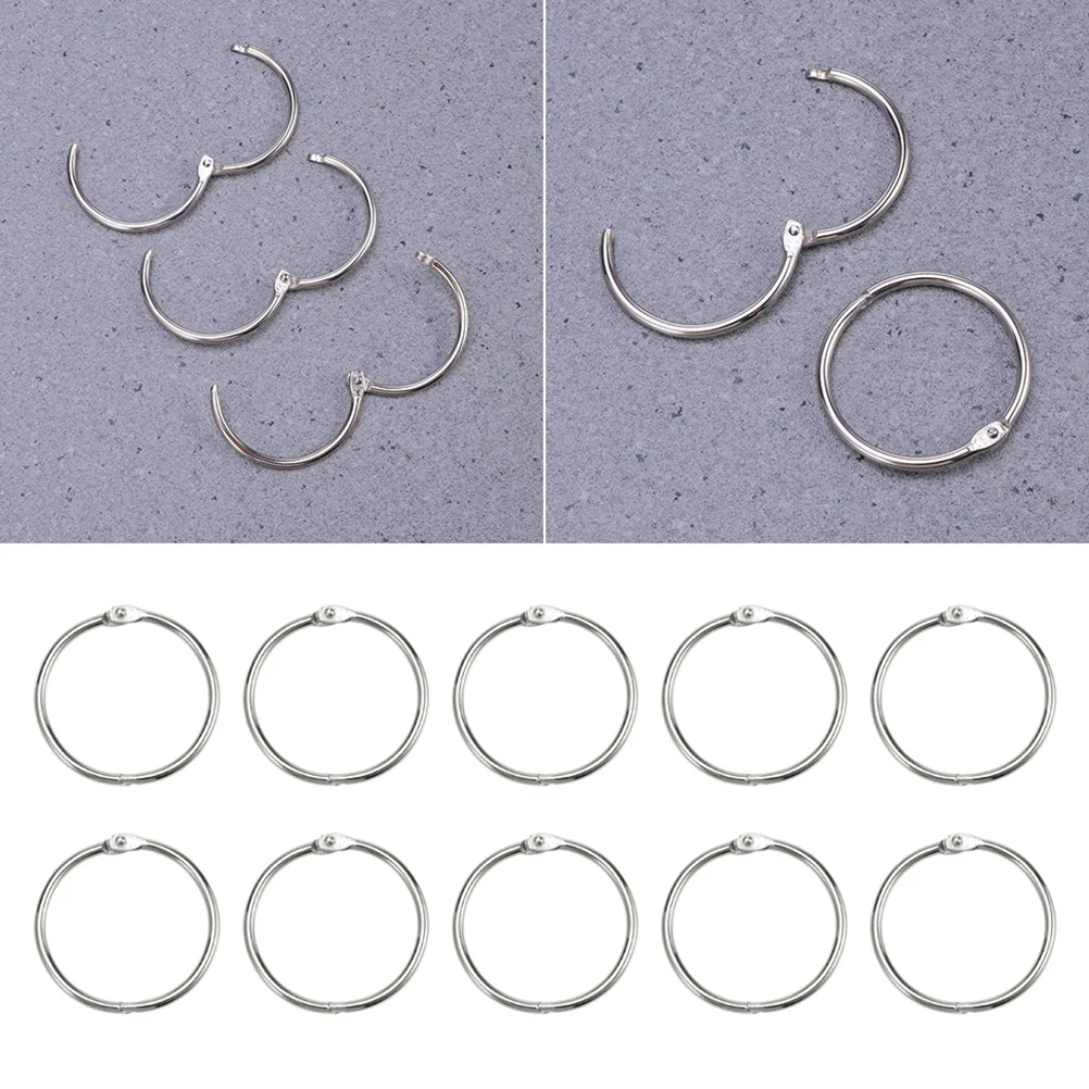 

100pcs Metal Binding Rings 25Mm Inner 30Mm Outer Stainless Steel Connective Hoops For Diy Jewelry Craft Album Paper Organizer