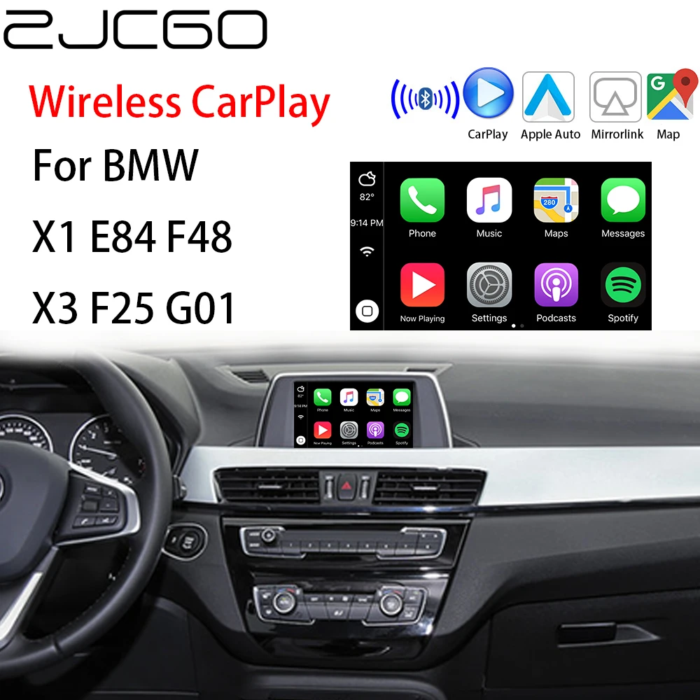 ZJCGO Wireless Apple CarPlay Android Auto interface adapter BOX For BMW X1 E84 F48 X3 F25 G01 CIC EVO NBT System