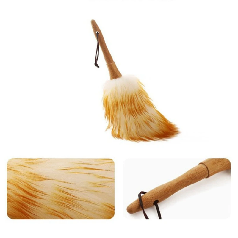 2X Anti-Static Wool Brush Duster Blinds Kitchen Keyboard Dust Cleaning Tool Car Duster Interior/Exterior Cleaner 30Cm