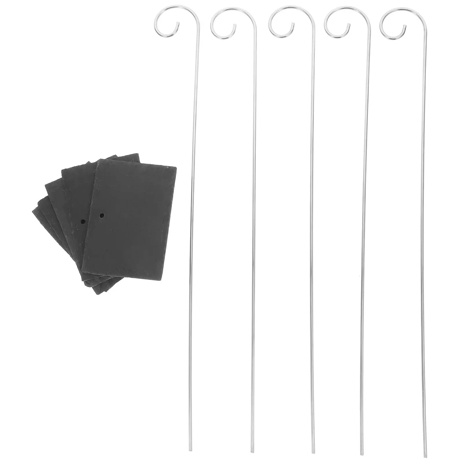5Pcs Stainless Steel Stone Plant Labels Modern Style Garden Markers for Potted Plants Flower Beds Nursery Outdoor Indoor Garden