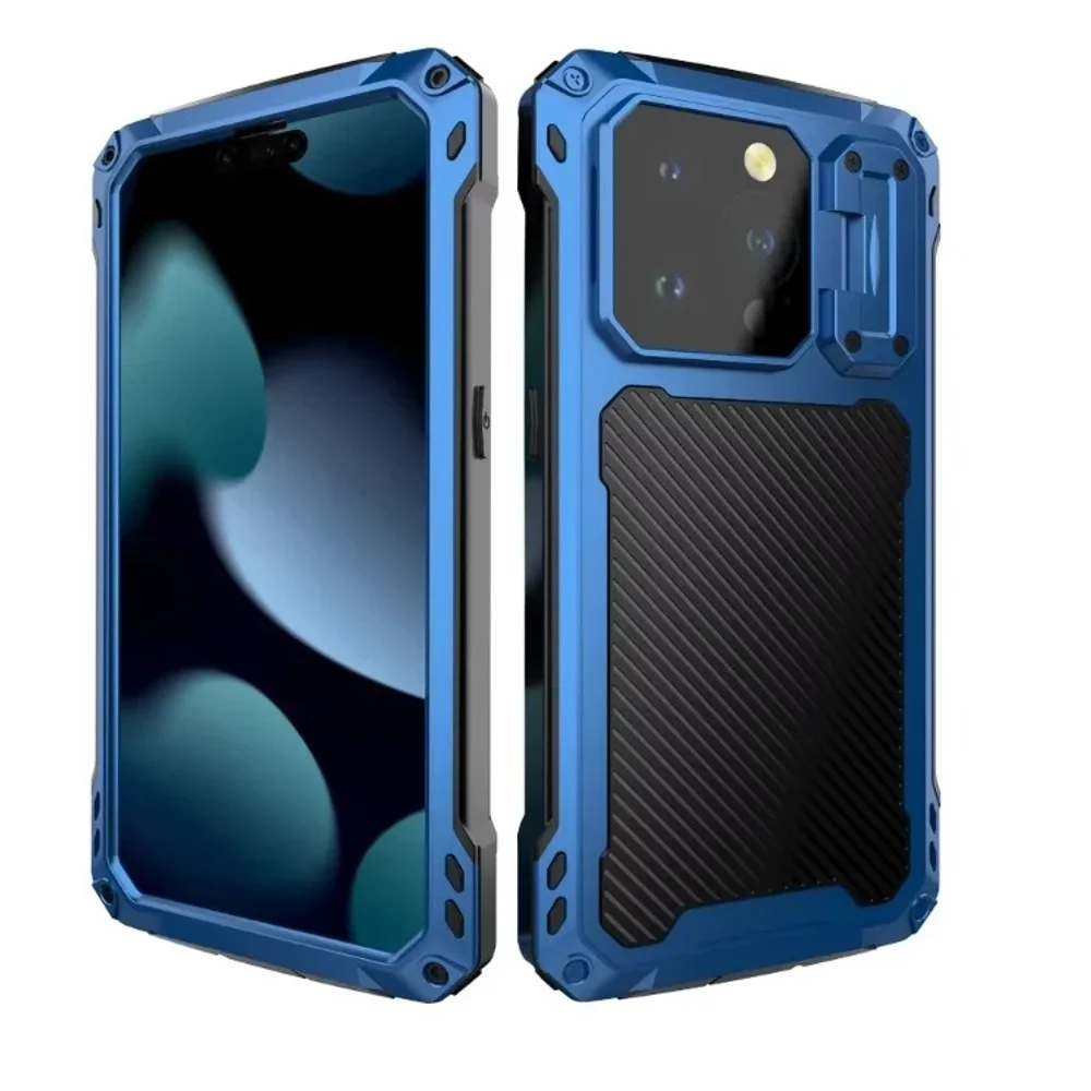 

Для iPhone 16 15 Plus 14 Pro Max Тяжелый алюминиевый металлический магнитный чехол для телефона Подставка для камеры Защитная пленка для экрана Противоударный прочный чехол