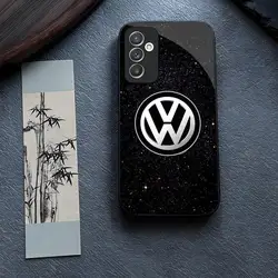 V-VolkswagenESS Car LOGO Phone Case Glass for Samsung Galaxy S24 S23 S21 S22 S20 Ultra Fe Plus A34 A54 A24 A52 A53 M54 Cover