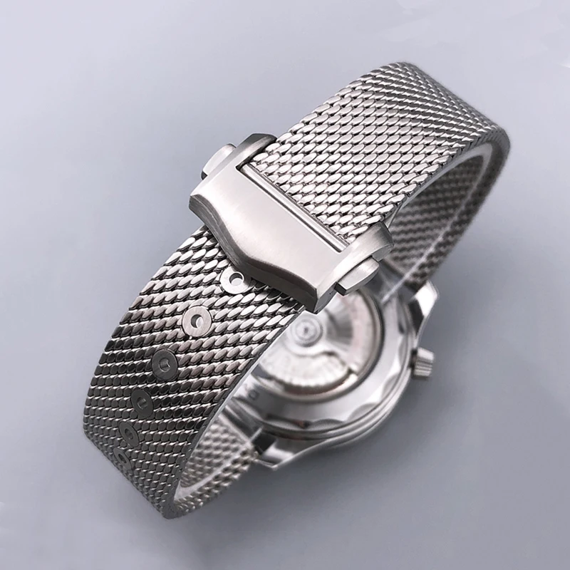 High Quality 316 Stainless Steel Braided Watchband Mesh Band Folding Buckle 20mm Strap for Omega Seamaster 007 003 Man Bracelet