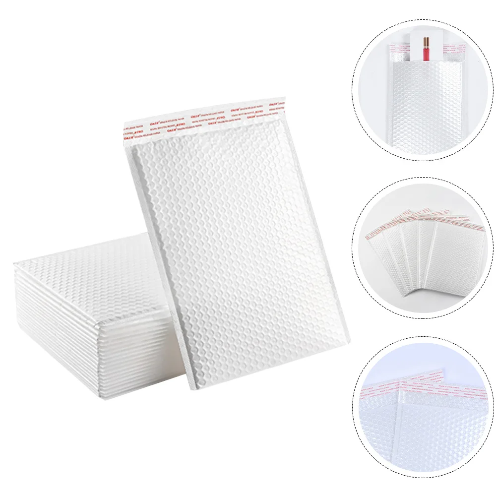 50 قطعة مغلفات فقاعية مقاومة للماء تصميم فريد من نوعه وظيفة الختم الملابس أكياس الشحن أكياس التعبئة والتغليف ذاتية الختم #5