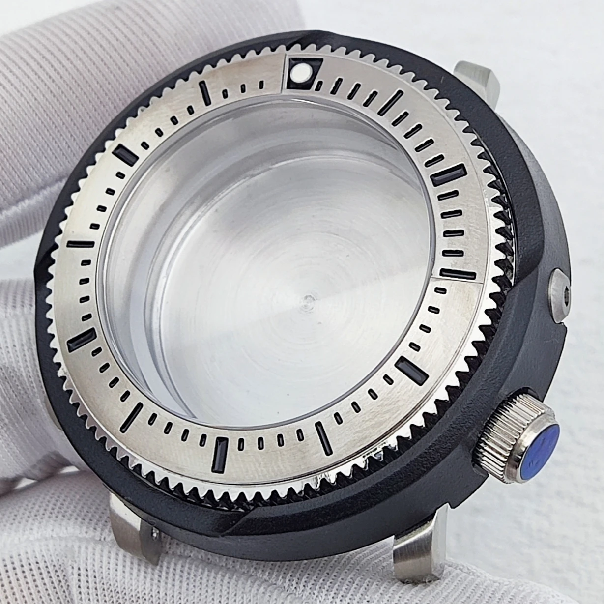 46mm Case NH35 Case Sapphire Glass Waterproof Case Rotating Gear Ring Mouth Case Suitable for NH35 dials Case NH35 Watch Case