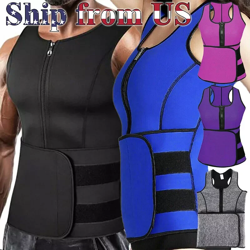 

Men & Women Sauna Thermo Sweat Waist Trainer Vest Suit Body Shaper Belt Corset