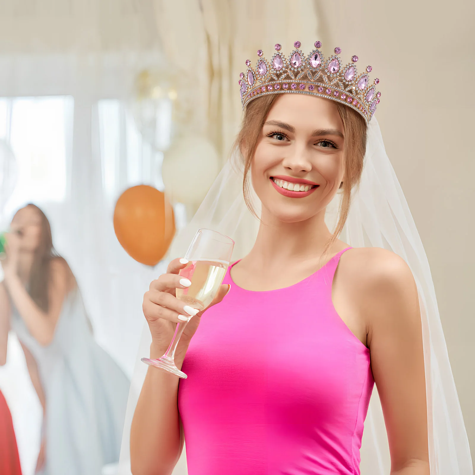 الماس تاج الشعر التبعي تاج الزفاف سبائك الزنك النساء خمر حفل زفاف أدوات الشعر اكسسوارات التصميم #3