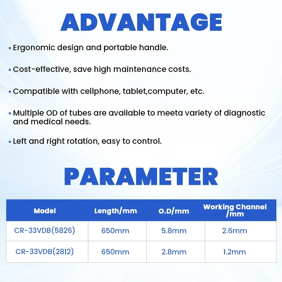 Disposable flexible veterinary surgical instrument endoscopic for ENT examination, ergonomic design, portable handle