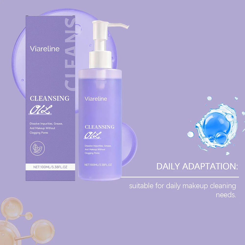 100ml クレンジングオイル、敏感肌用の優しいクレンジングオイル、天然植物ベースの優しいフェイスオイルクレンザー、メイク落としオイル