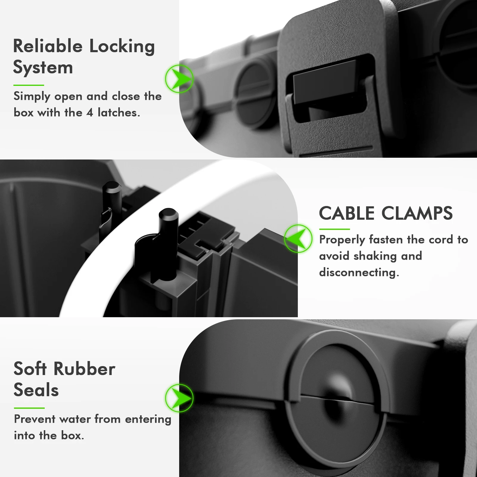 Scatola elettrica impermeabile extra large, copertura presa esterna resistente alle intemperie IP54, protezione presa, spina, timer, ciabatta