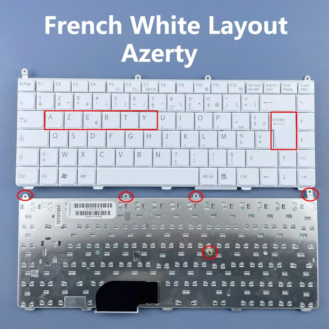 French Azerty Keyboard for Sony Vaio VGN-AR VGN-FE VGN-AR850E VGN-AR270P VGN-FE15C FE35C FE45C FE28C Series White&Black