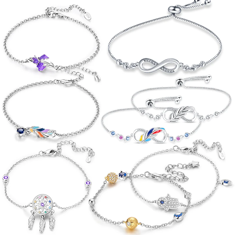 

Браслеты, оригинальный серебро 925, счастливый символ, циркон, регулируемый браслет, роскошные ювелирные изделия, женские романтические ювелирные изделия на День святого Валентина, подарки