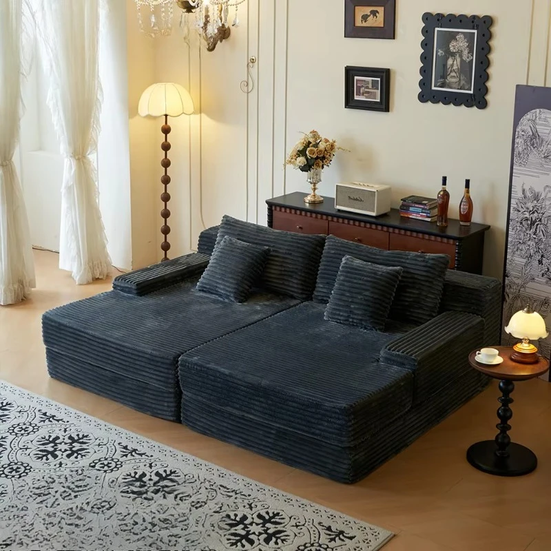 

Modern luxury home corduroy cloth box vacuum living room sofa set