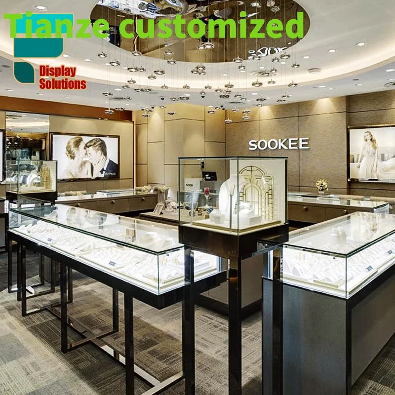 

Customized-Luxury Watch Displays Jewelry Shop Interior Design Jewelry Display Stands Store