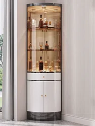 Moderne dreieckige Glas Weins chrank Display Eck schrank nordischen Restaurant Haushalt Licht Luxus meuble vin Bar Möbel