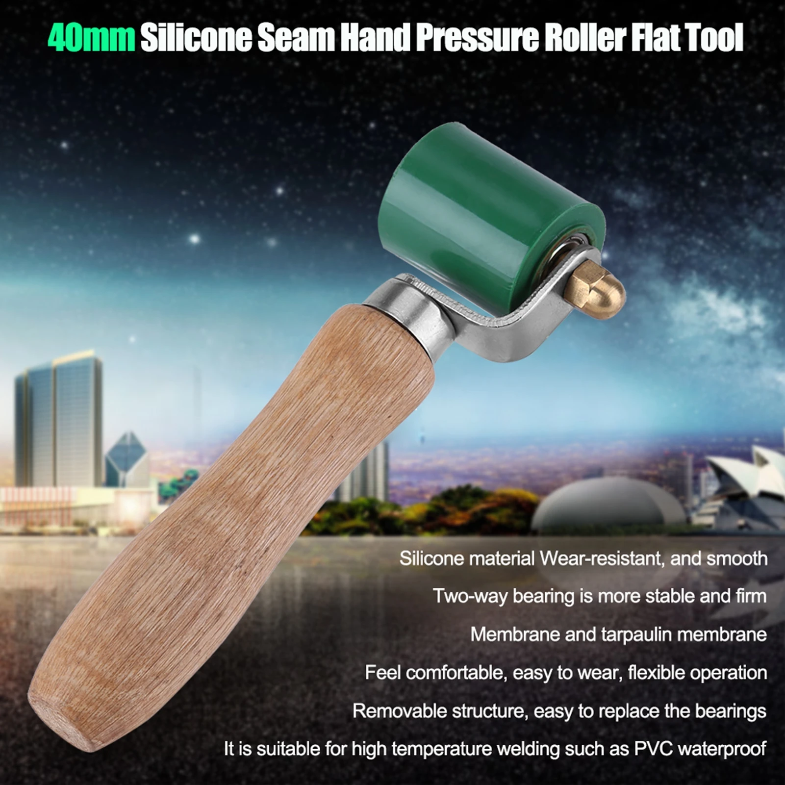 Hand Pressure Roller 40mm Silicone High Temperature Resistant Seam Hand Pressure Roller Roofing PVC Welding Tool Hand Roller