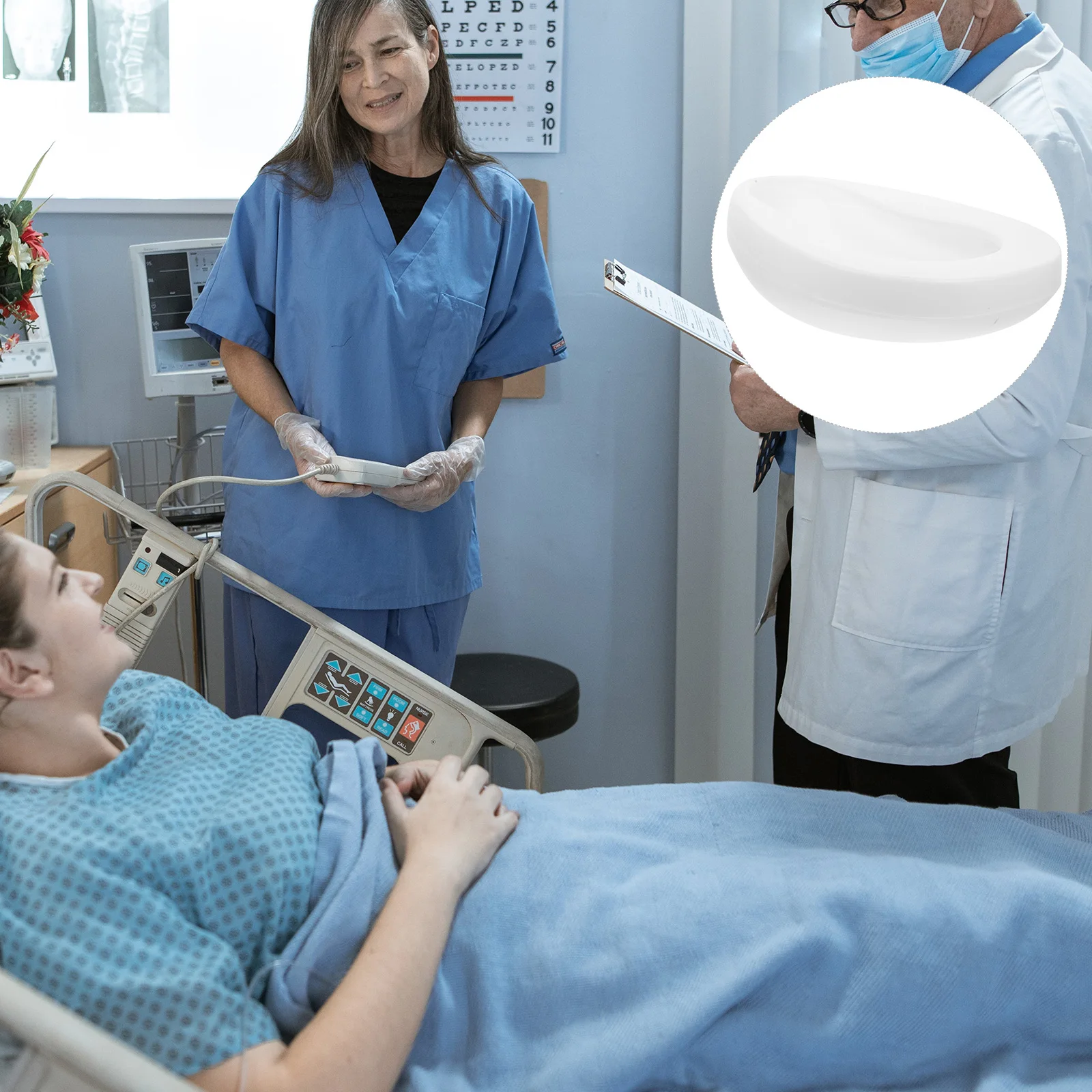 

Elderly Bed Pans White Spill Proof Bedside Toilet for Adults Patients Comfortable Home Hospital Use Female Male Senior