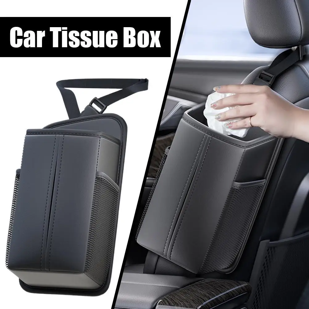 

Car Mounted Tissue Box Car Seat Side Tissue Box Interior Hanging Bag Multifunctional Paper Drawer Box Storage Bag Storage Bag