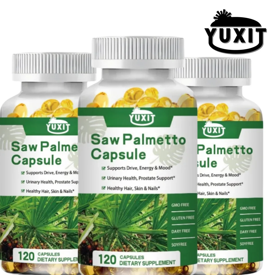 

YUXIT Saw Palmetto + Biotin Advanced 2-in-1 Combo for Hair Growth. Vegan Capsules Supplement with Natural Saw Palmetto Extract