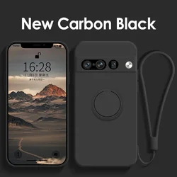 Magnetic Ring Holder Stand Liquid Silicone Phone Case For Google Pixel 10 9A 9 8 8A 7 6 Pro XL 7A 6A Plain Shockproof Soft Cover