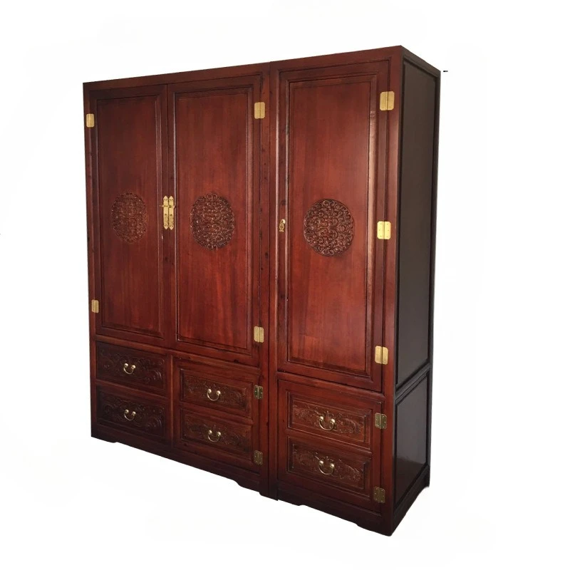 

Antique, Chinese incense, camphor wood wardrobe solid wood carving mahogany, household bedroom storage