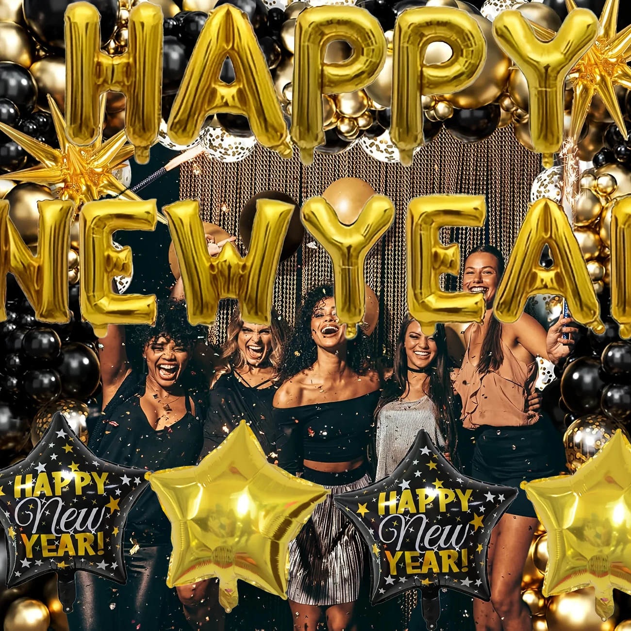 22 قطعة بالونات رسائل السنة الجديدة السعيدة 2026 بالونات تزيين السنة الجديدة ليلة رأس السنة لوازم الحفلات مهرجان صور الدعائم #5