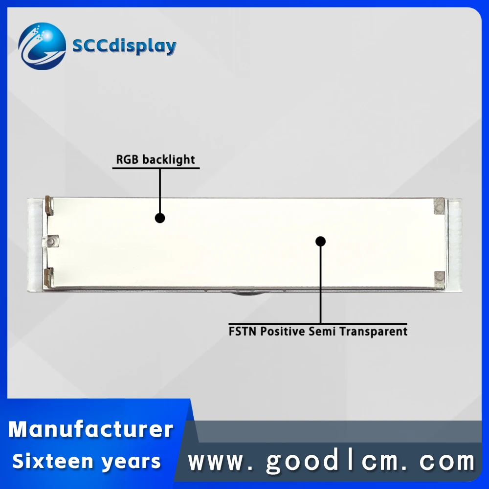 Customizable segment SJXD-TX3500 FSTN Positive digital LCD display screen 63.4X13.9MM size RGB backlit 7 segment display screen